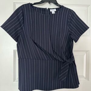 Liz Claiborne Navy Pinstripe Blouse
